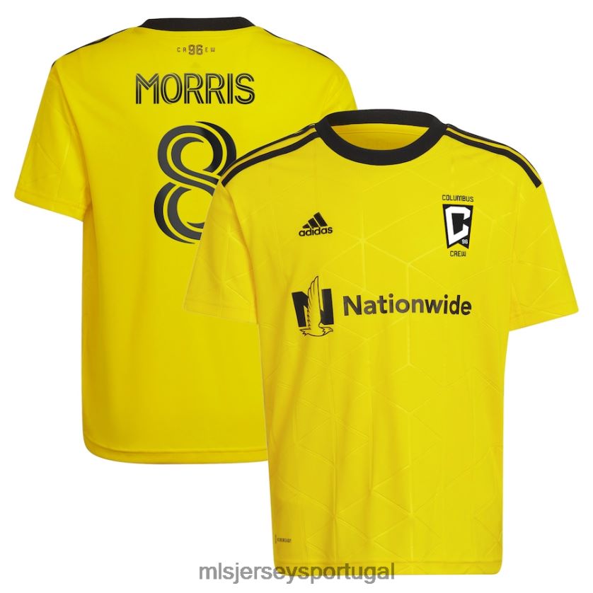 camisa columbus tripulação aidan morris adidas amarelo 2023 gold standard kit réplica jogador jersey crianças MLS Jerseys T2BX441223