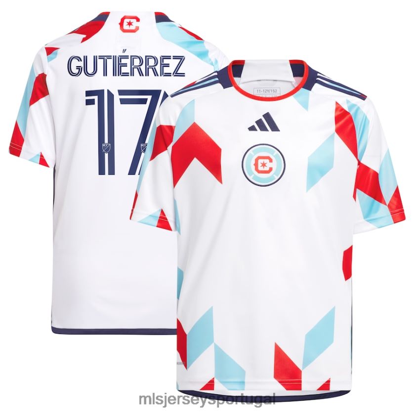 camisa chicago fire brian gutierrez adidas white 2023 a kit for all replica player jersey crianças MLS Jerseys T2BX44639