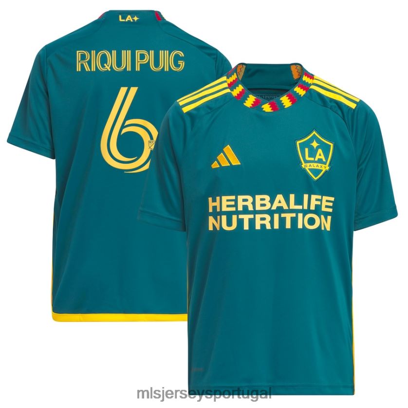 camisa la galaxy riqui puig adidas green 2023 la kit replica player jersey crianças MLS Jerseys T2BX44339