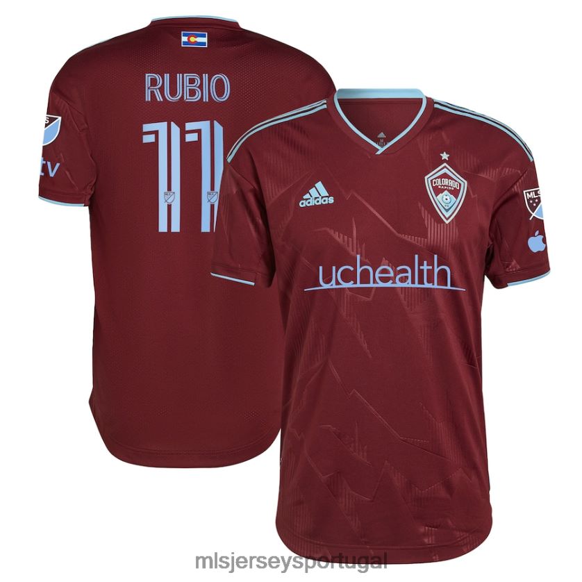 camisa colorado rapids diego rubio adidas garnet 2023 club authentic player jersey homens MLS Jerseys T2BX44767
