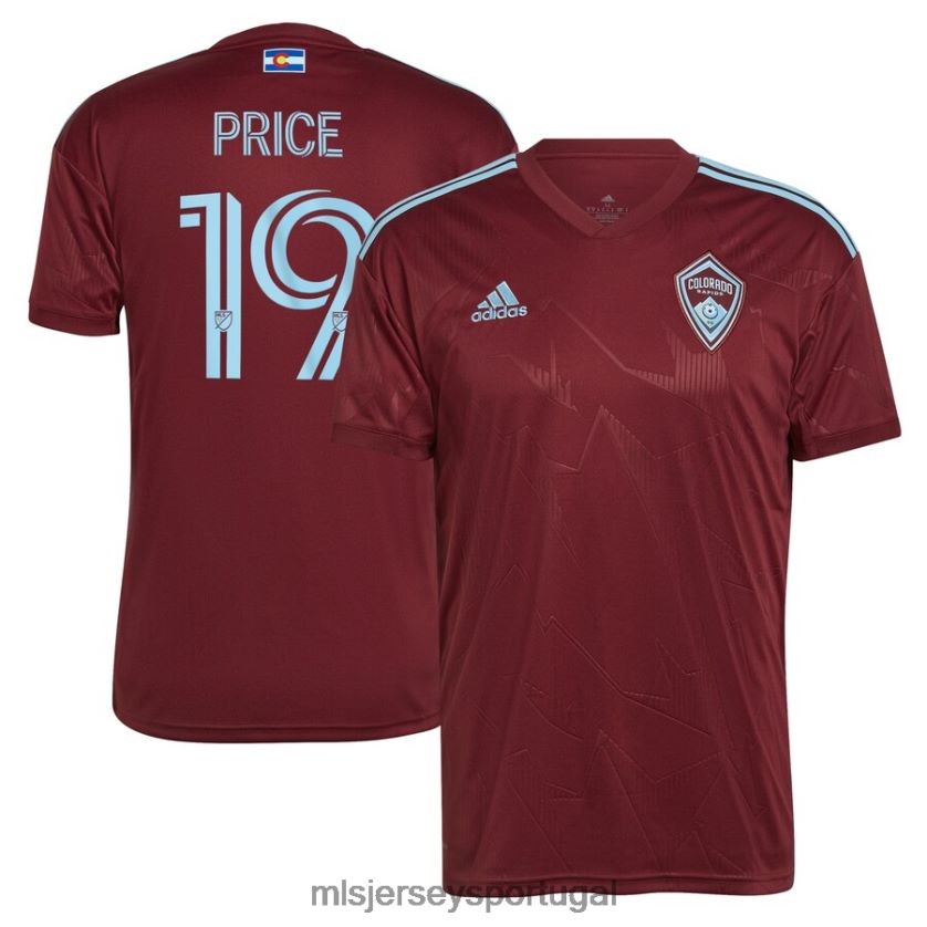 camisa adidas colorado rapids jack price adidas burgundy 2022 club replica player jersey homens MLS Jerseys T2BX441478