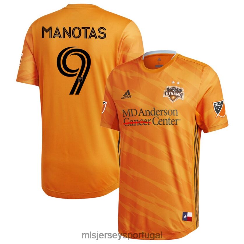camisa Houston Dynamo Mauro Manotas Adidas Orange 2020 Primary Authentic Player Jersey homens MLS Jerseys T2BX441348