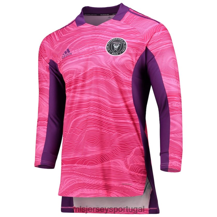camisa camisa inter miami cf adidas rosa 2021 goleiro manga longa homens MLS Jerseys T2BX44763