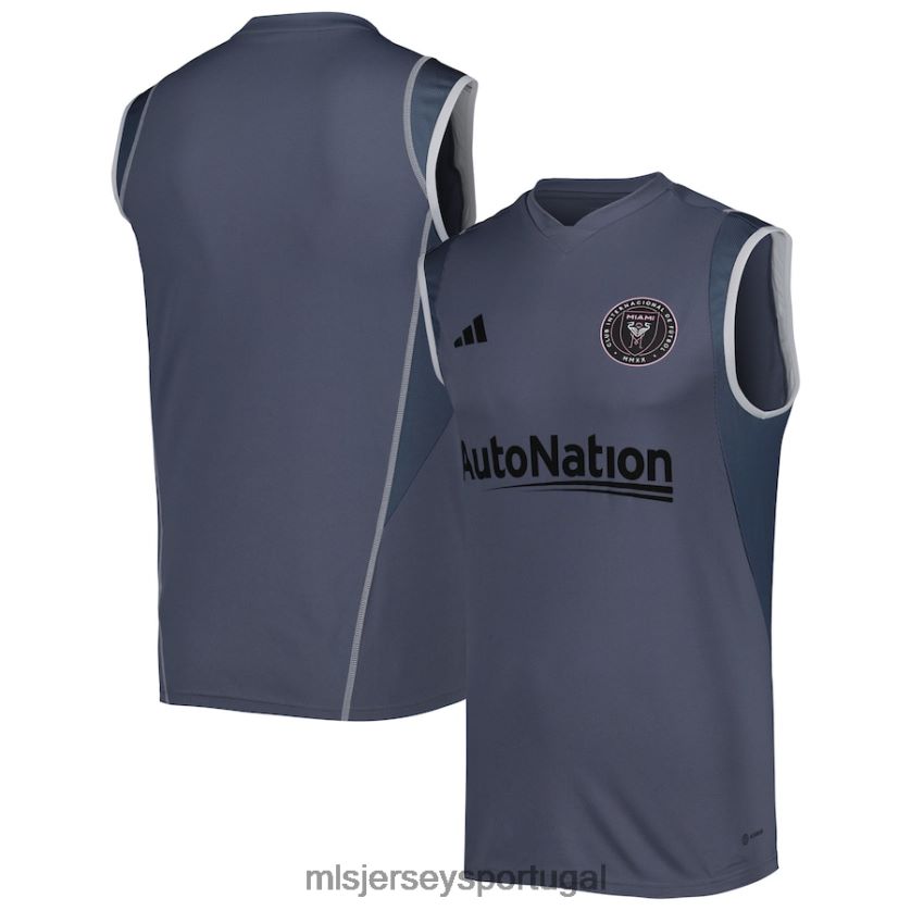 camisa inter miami cf adidas cinza 2023 camisa de treinamento sem mangas on-field homens MLS Jerseys T2BX44229