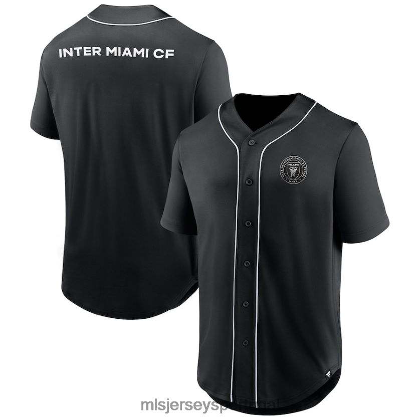 camisa inter miami cf fanatics marca preta camisa de botão de beisebol da moda do terceiro período homens MLS Jerseys T2BX44894