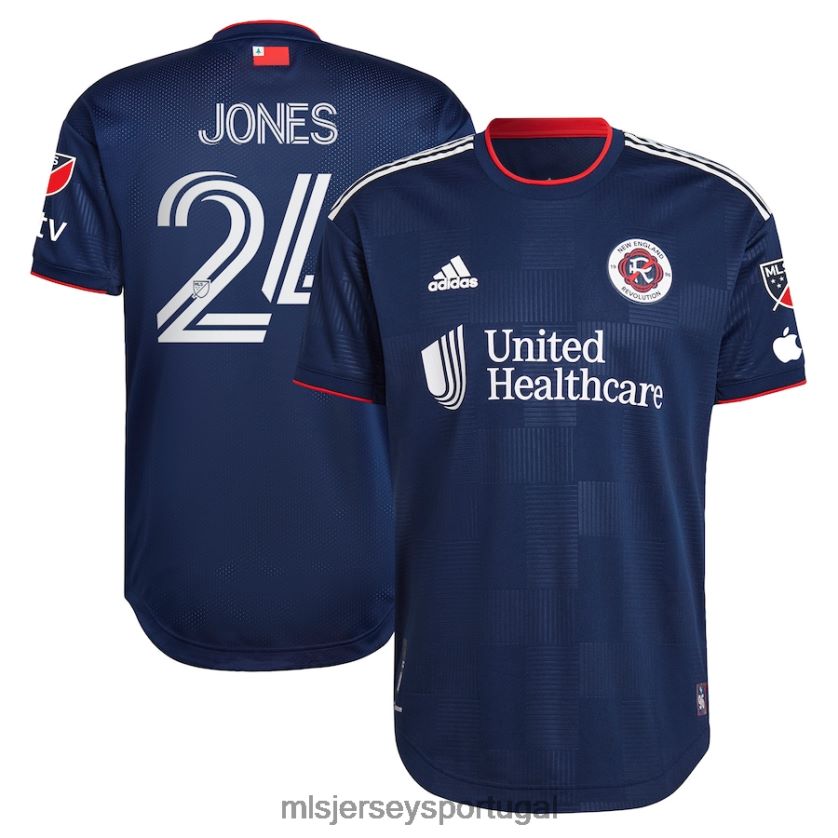 camisa nova inglaterra revolução dejuan jones adidas navy 2023 the liberty kit authentic player jersey homens MLS Jerseys T2BX44877