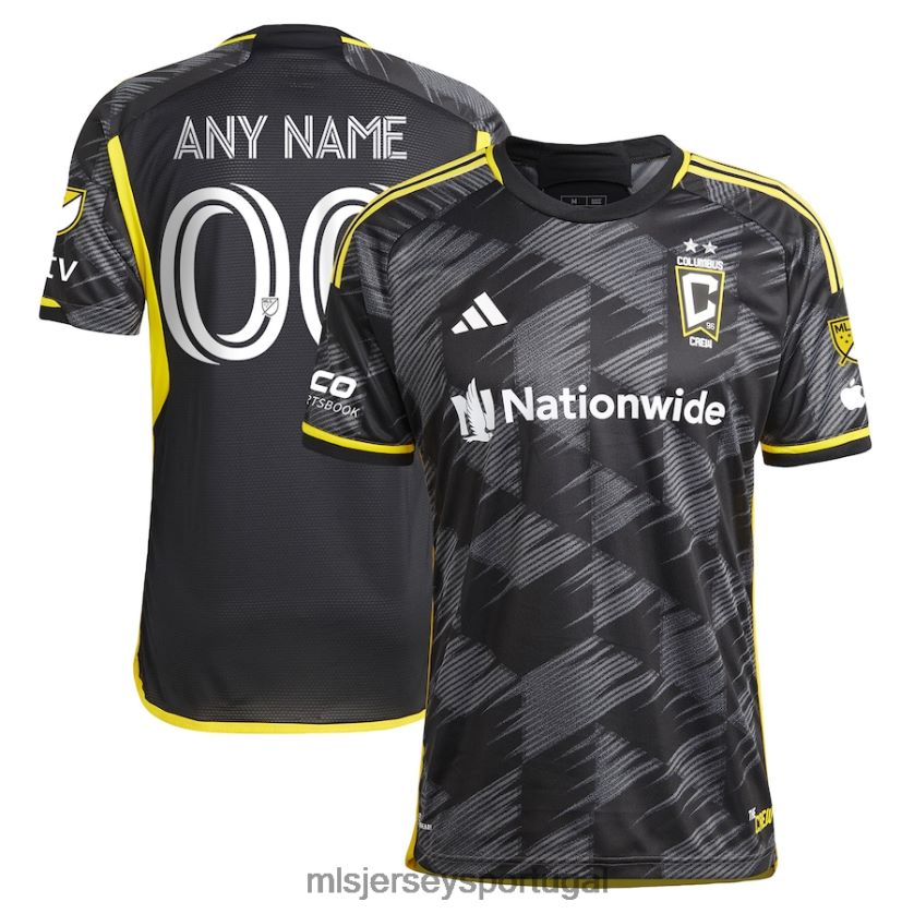 camisa columbus crew adidas black 2023 speed kit authentic custom jersey homens MLS Jerseys T2BX44881
