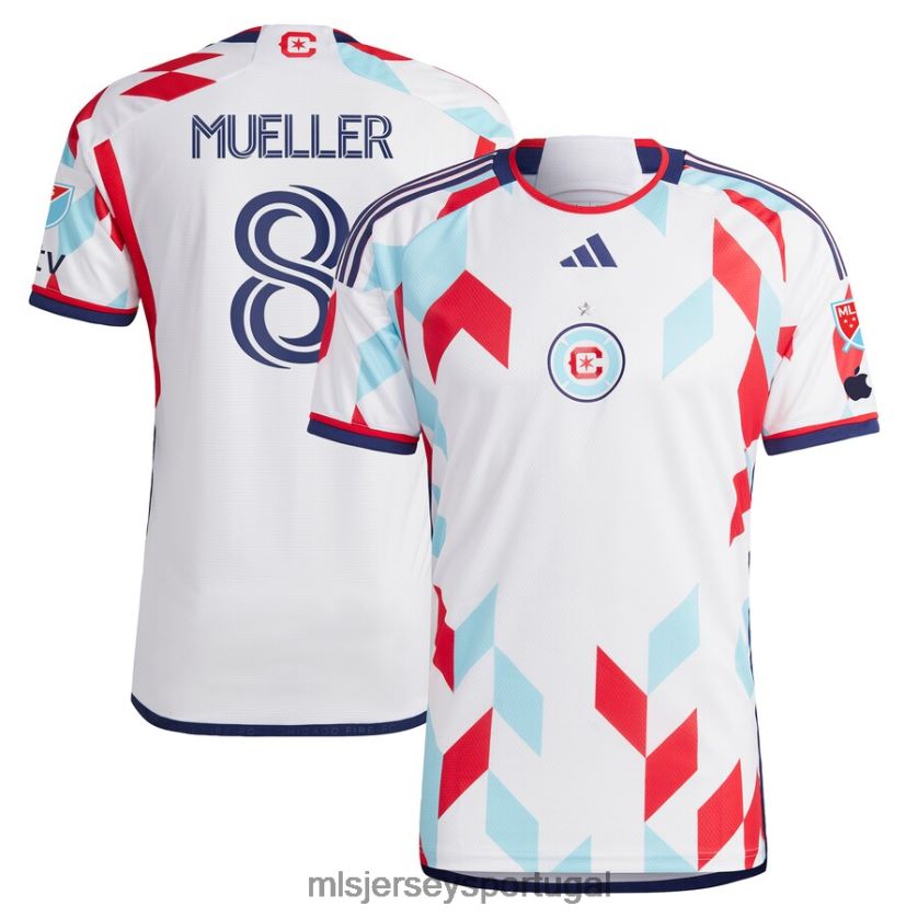 camisa chicago fire chris mueller adidas white 2023 a kit for all authentic player jersey homens MLS Jerseys T2BX44800