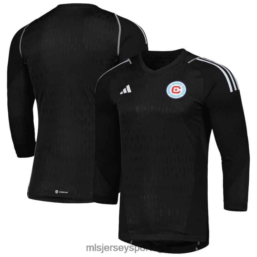 camisa chicago fire adidas black 2023 goleiro réplica camisa de manga comprida homens MLS Jerseys T2BX44718