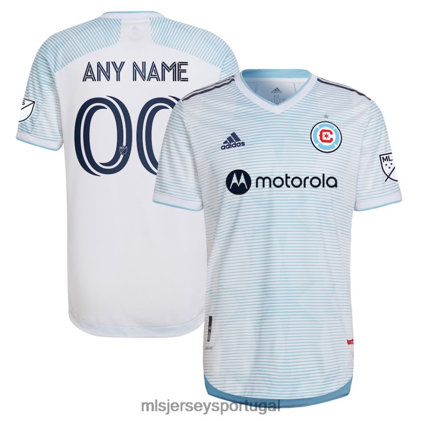 camisa chicago fire adidas white 2022 lakefront kit authentic custom jersey homens MLS Jerseys T2BX44776