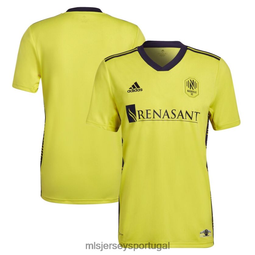 camisa nashville sc adidas amarelo 2022 the homecoming kit réplica camisa em branco homens MLS Jerseys T2BX44177