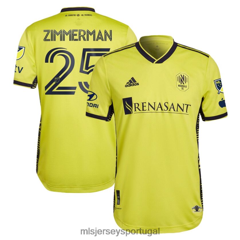 camisa nashville sc walker zimmerman adidas amarelo 2023 the homecoming kit authentic player jersey homens MLS Jerseys T2BX441284
