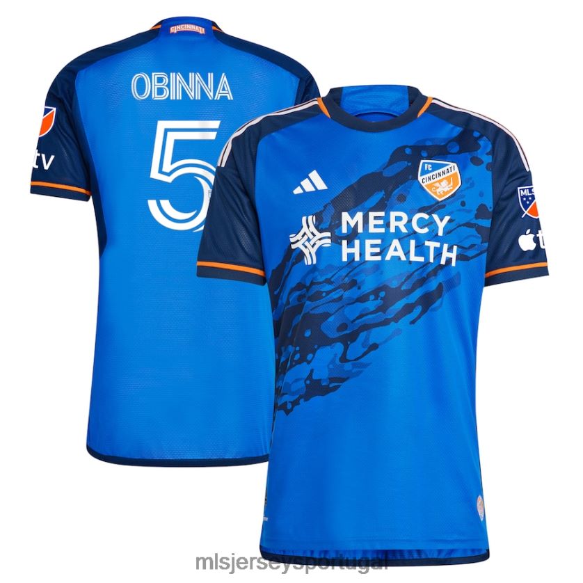 camisa fc cincinnati obinna nwobodo adidas blue 2023 river kit authentic jersey homens MLS Jerseys T2BX44753