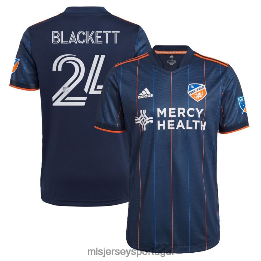 camisa fc cincinnati tyler blackett adidas navy 2021 the dynamic kit authentic player jersey homens MLS Jerseys T2BX441400