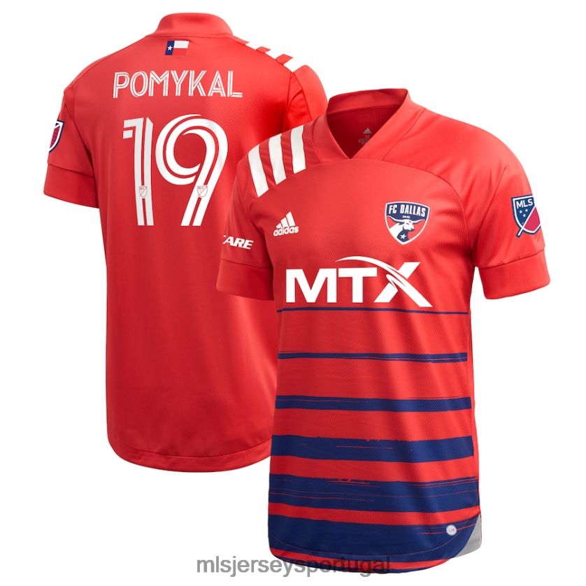 camisa fc dallas paxton pomykal adidas red 2021 primário autêntico jogador camisa homens MLS Jerseys T2BX441235