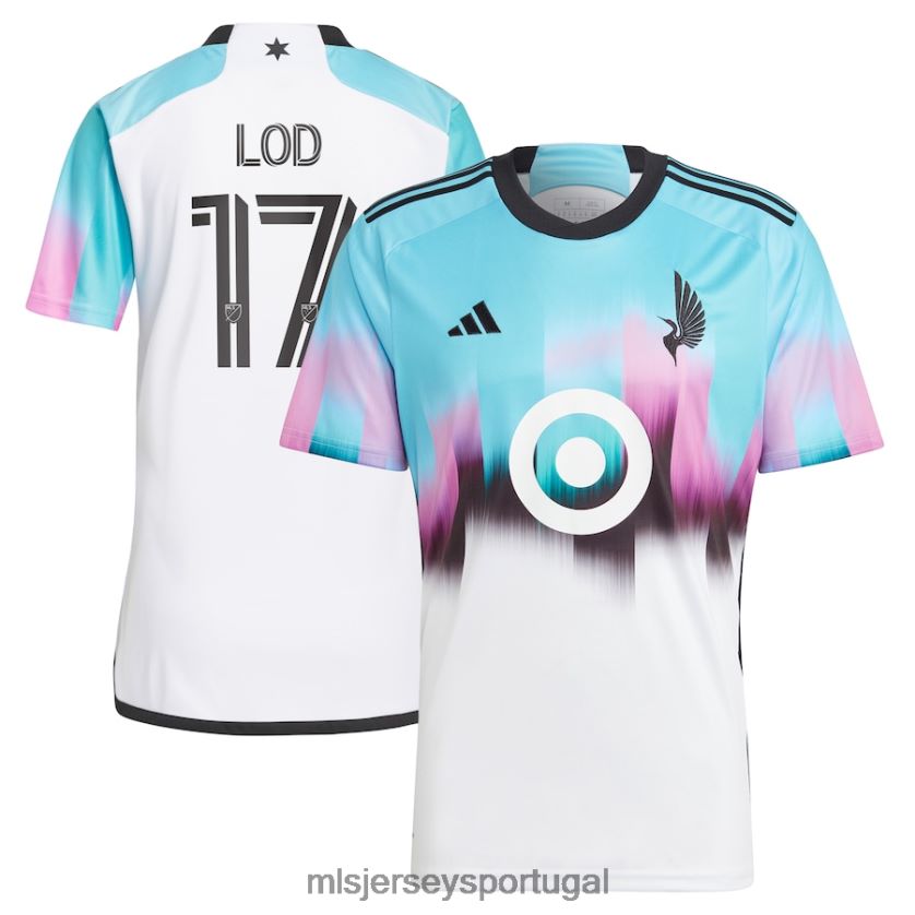 camisa minnesota united fc robin lod adidas branco 2023 the Northern Lights Kit réplica camisa homens MLS Jerseys T2BX44338