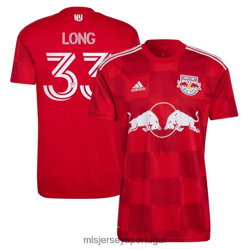 camisa nova york red bulls aaron long adidas red 2022 1ritmo replica player jersey homens MLS Jerseys T2BX441004