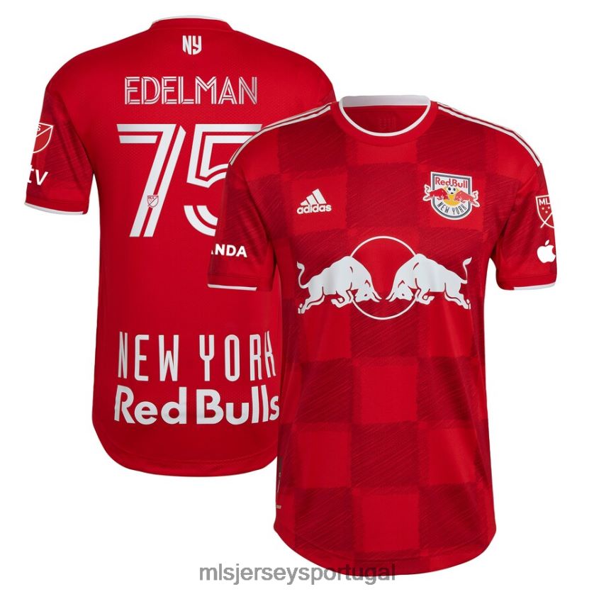 camisa nova york red bulls daniel edelman adidas red 2023 1ritmo authentic player jersey homens MLS Jerseys T2BX44812