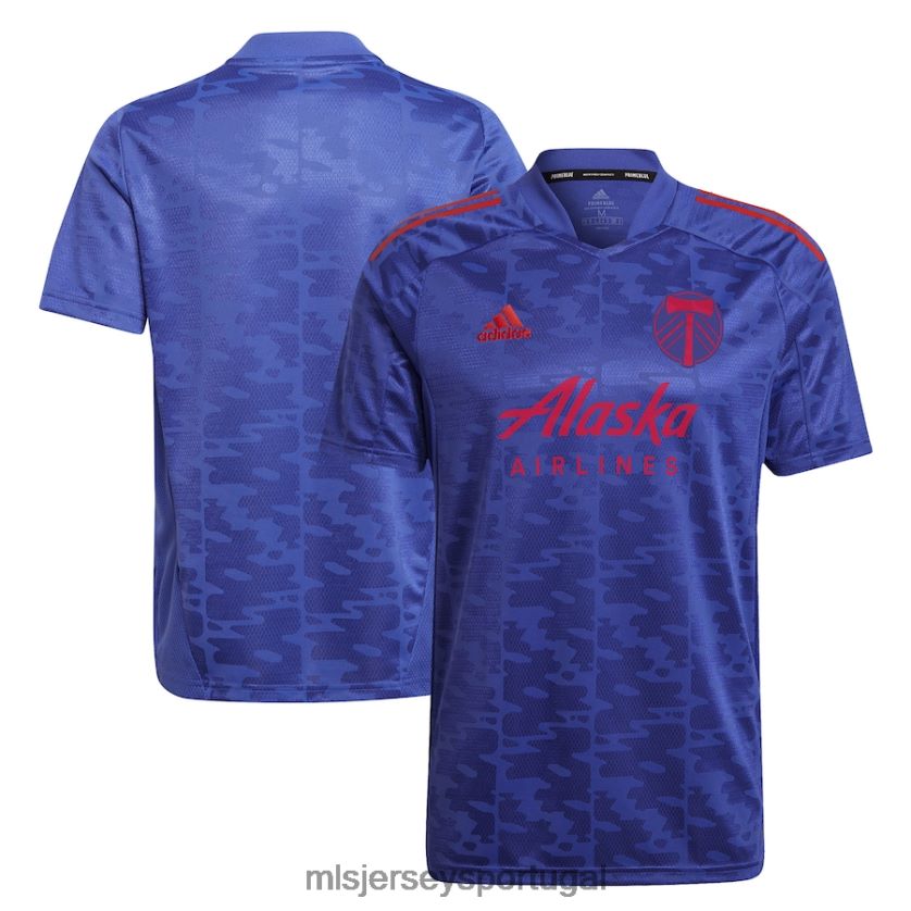 camisa adidas Portland Timbers Azul 2022 Primeblue Réplica Jersey homens MLS Jerseys T2BX44372