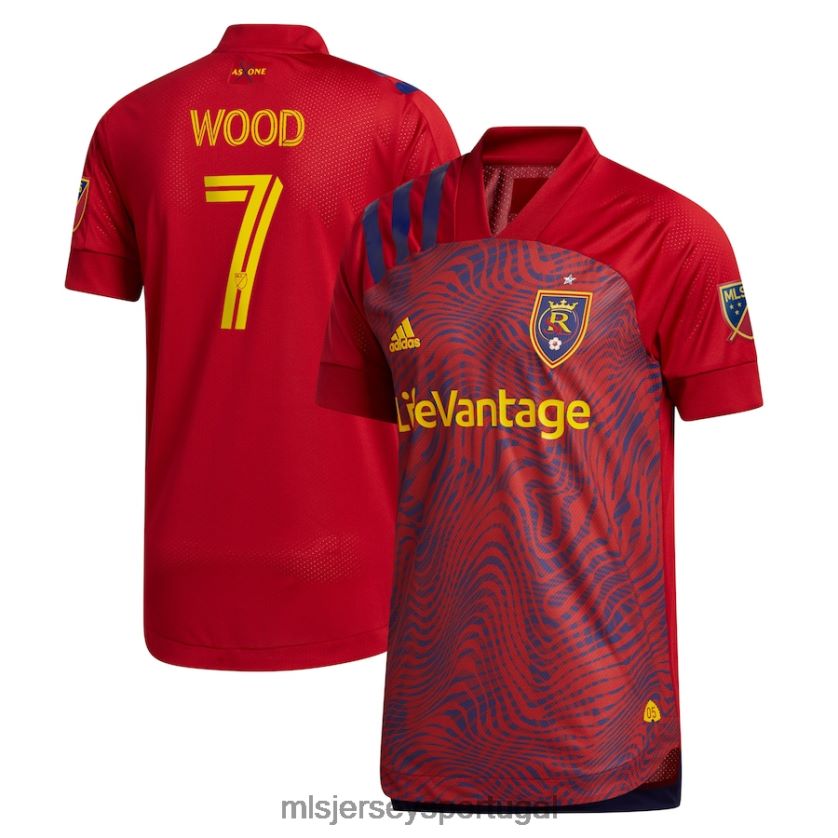 camisa real salt lake bobby wood adidas red 2021 primário autêntico jogador jersey homens MLS Jerseys T2BX441260