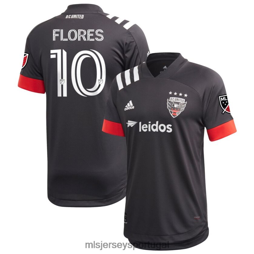 camisa DC adidas unido edison flores preto 2020 camisa autêntica homens MLS Jerseys T2BX441375