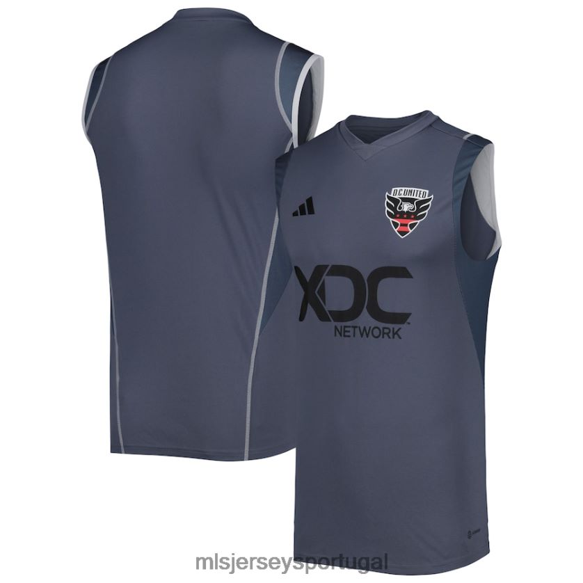 camisa DC camisa de treino sem mangas adidas United cinza 2023 homens MLS Jerseys T2BX44336