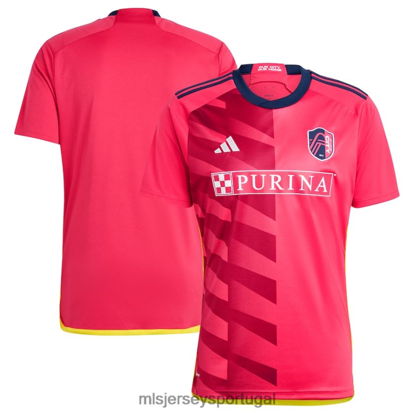 camisa rua. louis city sc adidas red 2023 city kit replica jersey homens MLS Jerseys T2BX443