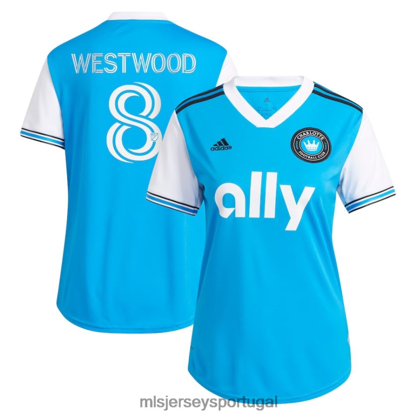 camisa charlotte fc ashley westwood adidas azul 2023 recém cunhado réplica jogador jersey mulheres MLS Jerseys T2BX441278