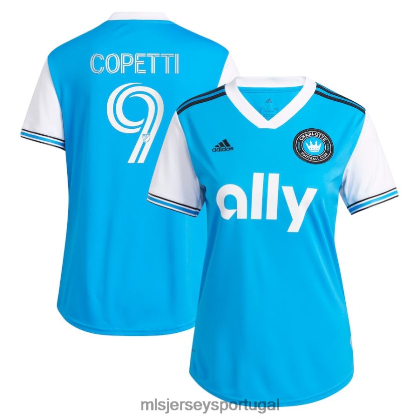 camisa charlotte fc enzo copetti adidas azul 2023 recém-cunhado réplica jogador jersey mulheres MLS Jerseys T2BX441386