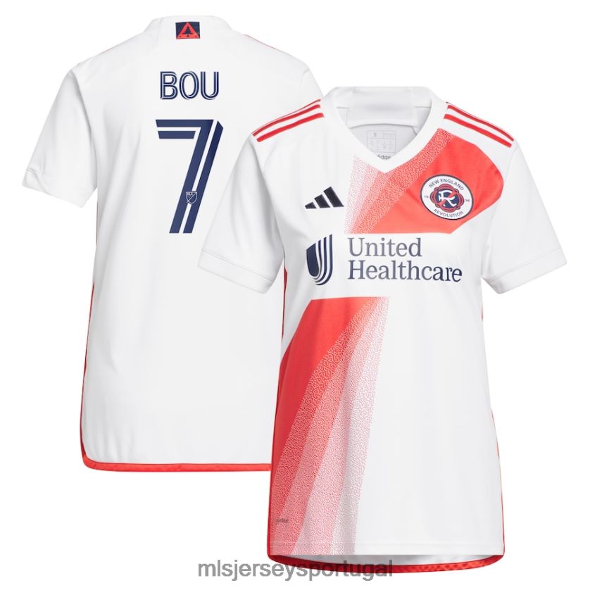 camisa nova inglaterra revolução gustavo bou adidas white 2023 defiance replica jersey mulheres MLS Jerseys T2BX44938