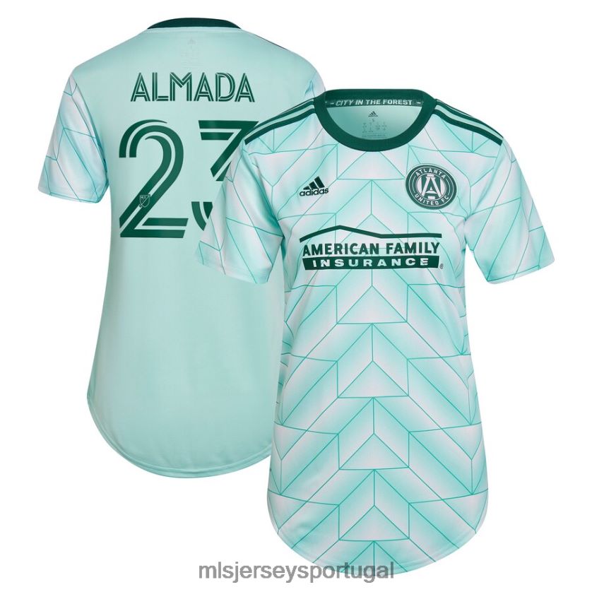 camisa atlanta united fc thiago almada adidas mint 2023 the forest kit replica player jersey mulheres MLS Jerseys T2BX44741